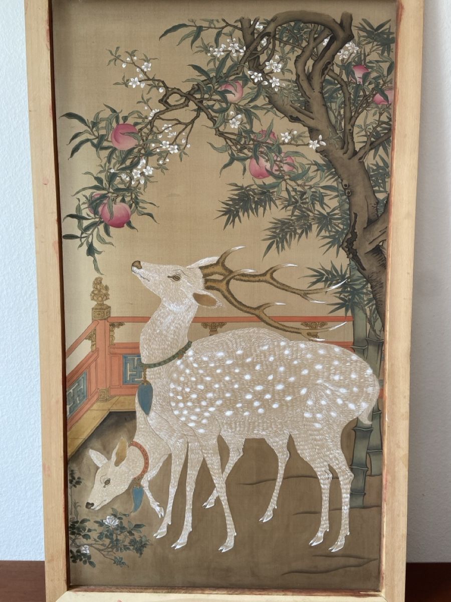 Gemälde: Mon tableau, « Cerf de la longévité » – Neu und originalverpackt aus Kriens von Gallery-Vimala