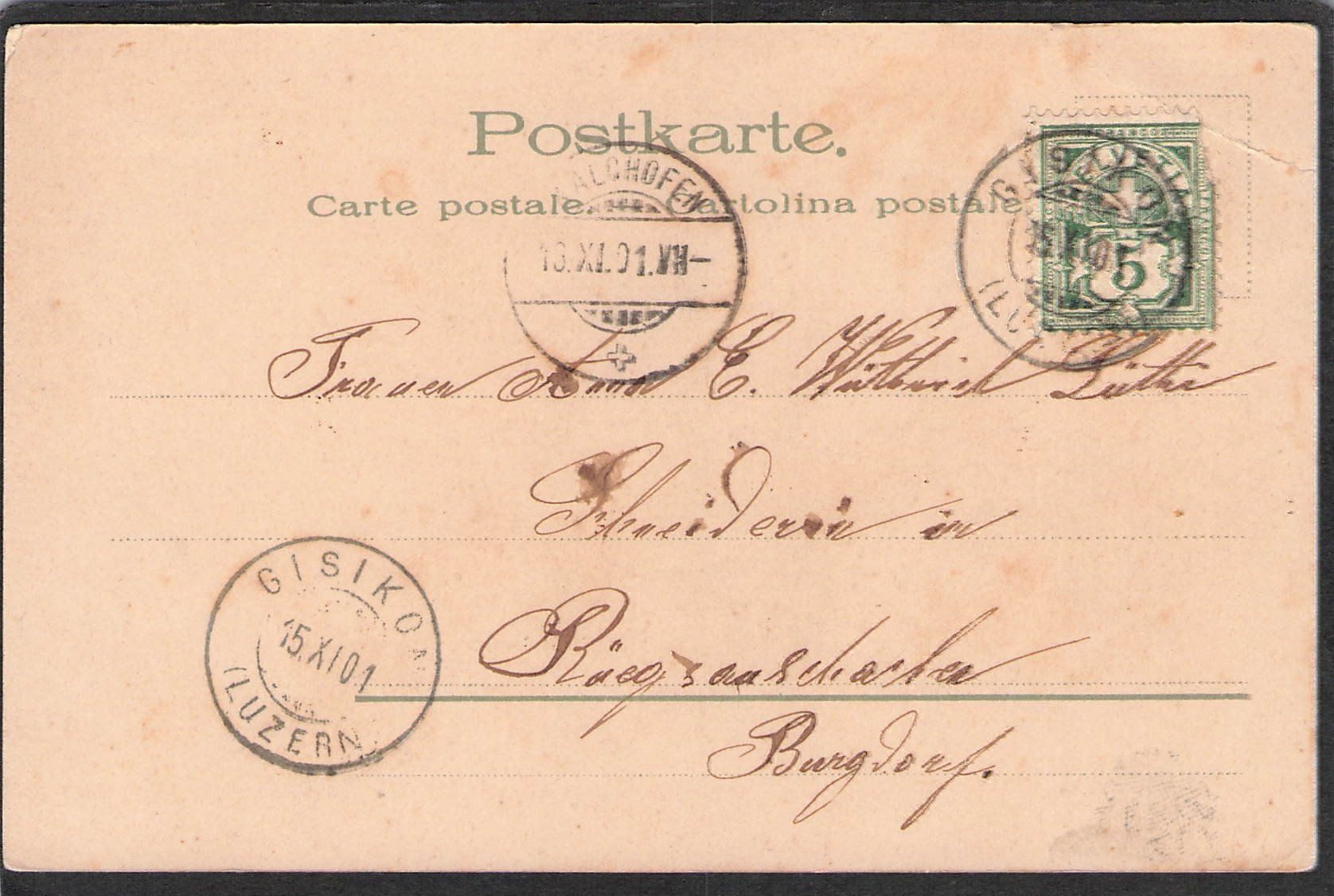 Ansichtskarten: ,Chillon & Dent du Midi , 1901 – Gebraucht aus Reichenburg von ibiza18 1