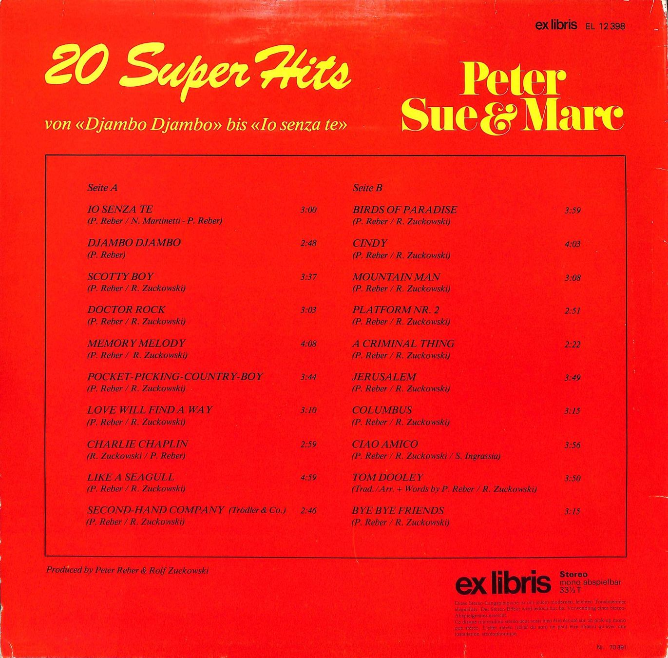 Schallplatten: LP: Peter, Sue & Marc - 20 Super Hits – Gebraucht aus Trimmis von Dres2 1