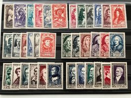 Frankreich 1943/52, 6 Serien, Persönlichkeiten, KP 135.--