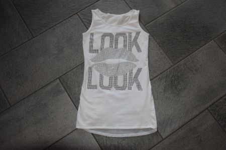 Damen langes Top gr. S - Glitzerlippen, look look