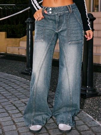 Wide Leg Jeans - 46/48 - im Y2K-Look 👖