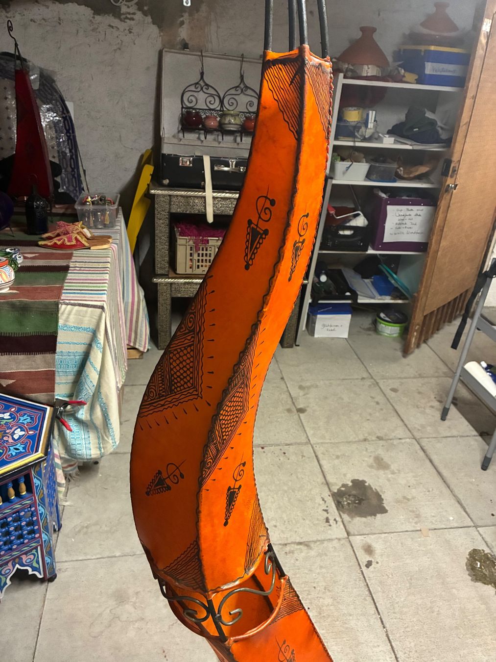 Lampade: Hennalampe orange gross aus Marokko – Usato da Zürich venduto da thetschi 3