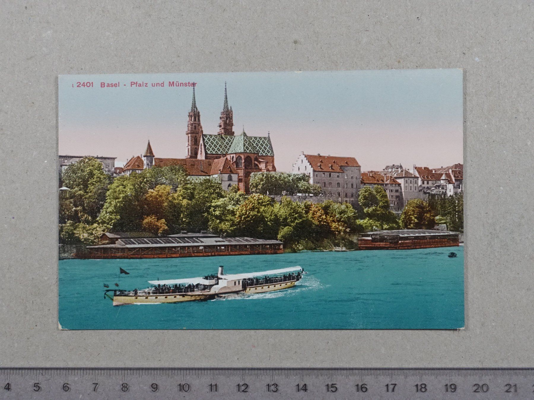 Cartoline postali: Basel, Pfalz, Münster, Schiff – Usato da Lenzburg venduto da fh1
