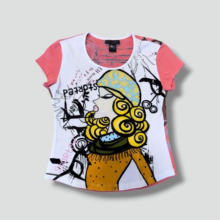 Custo Barcelona y2k graphic summer top t-shirt damen vintage