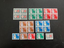 Pro Patria Ausgabe 1957 Viererblock  + Serie ** (5417)