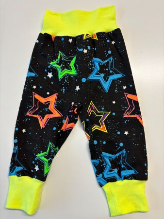 Pumphose Mitwachshose Neon Sterne Gr. 62/68 Neu