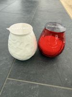 Balthasar Amerikaglas Kerzen 2er Set weiss und rot neu