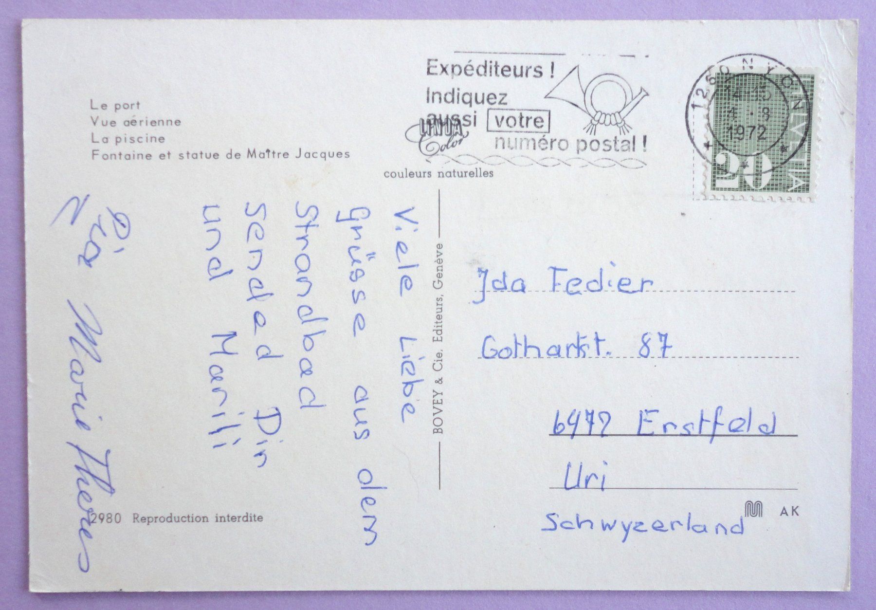 Cartoline postali: Nyon – Difettoso da Fétigny venduto da Billy2miny 1