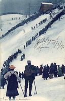 Niedergerlafingen  SO  -  Grossandrang am Skihang    um 1907