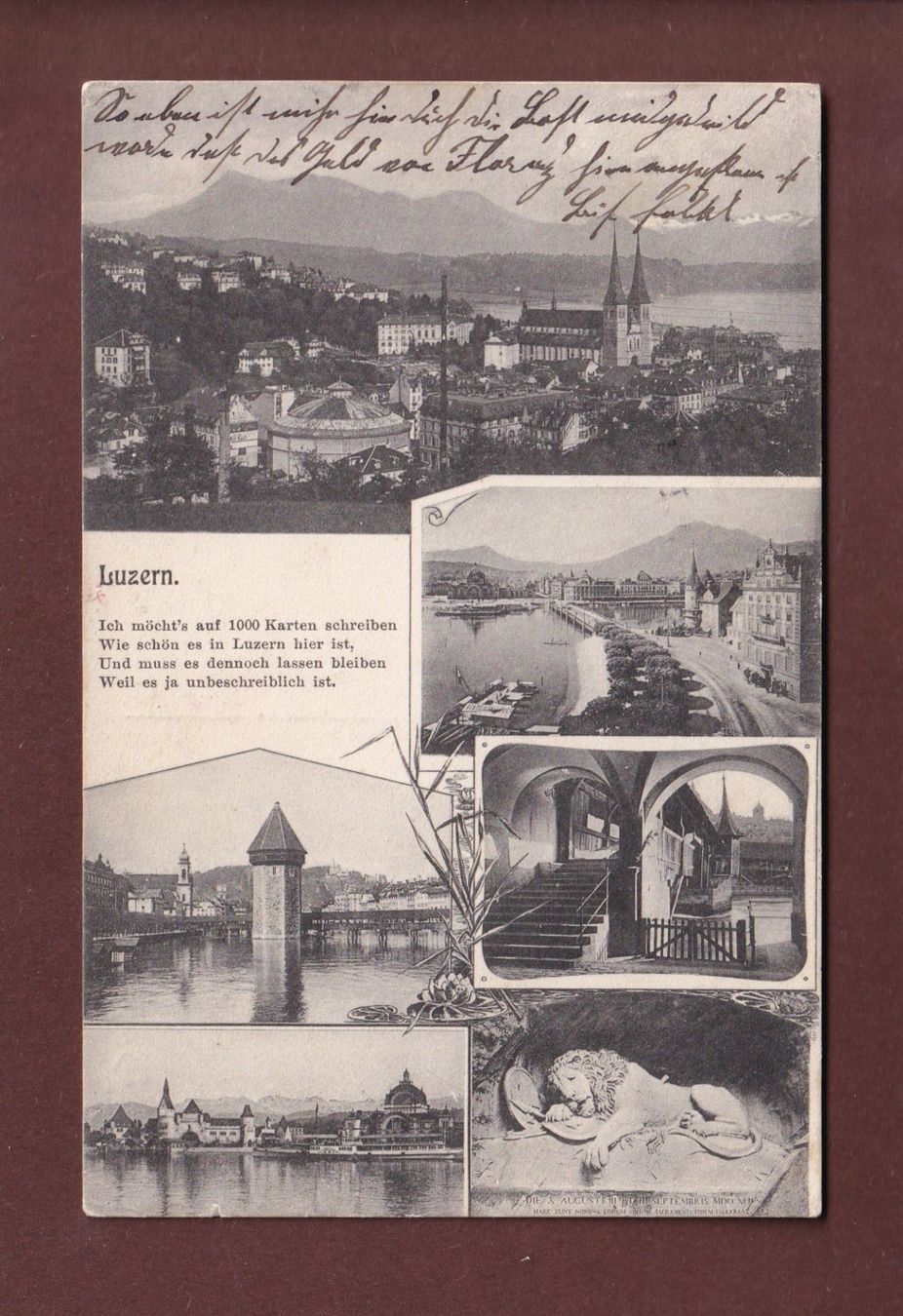 Cartoline postali: LUZERN - 6 Bilder - 1907 – Usato da Pully venduto da nicecards