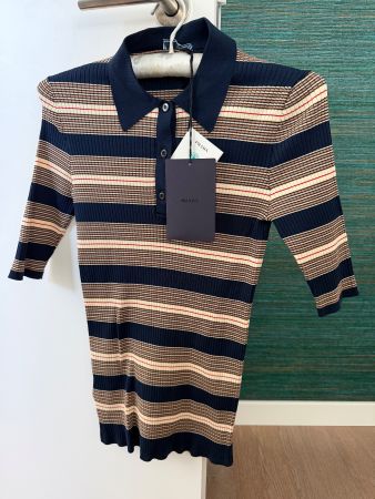 Prada Strick Polo Shirt gestreift Grösse S neu mit Etikett