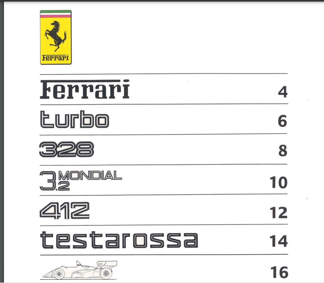Ferrari Automobili: Ferrari 1986 Full line Technical Manual – Usato da Apples venduto da the_7jtf 1