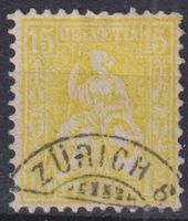 Sitzende Helvetia 15rp. gelb, 1881, 39/47, SBK 700.-