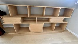Bibliothèque design Tylko - bois naturel - 220x93x40cm