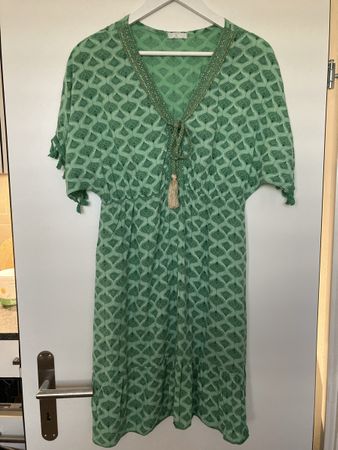 Strandkleid Tunika grün gemustert Grösse S/M