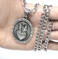 Religiöse Halskette mit Herz- und Kreuz, Unisex.
