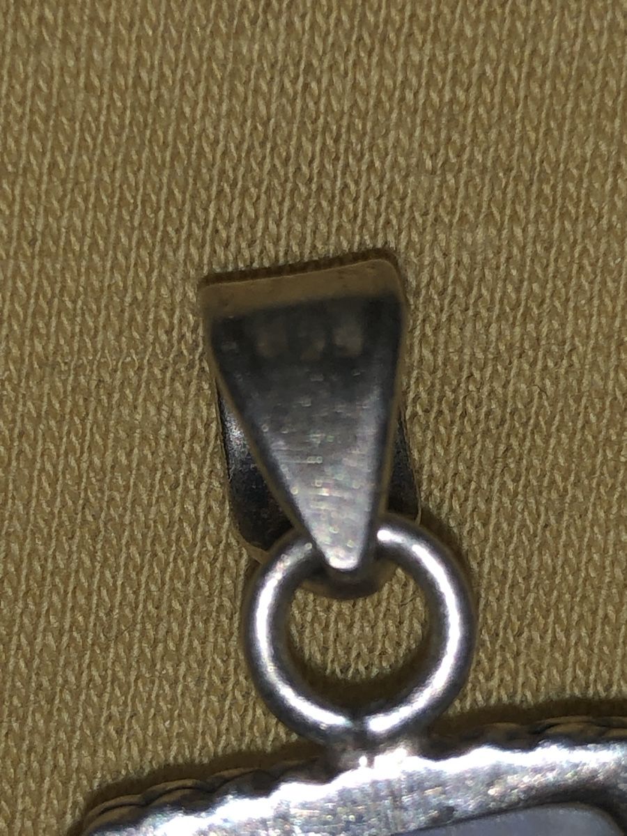 Anhänger: Silver Pendant with Moonstone Rectangular Used – Gebraucht aus Baltschieder von Miumiu21 4
