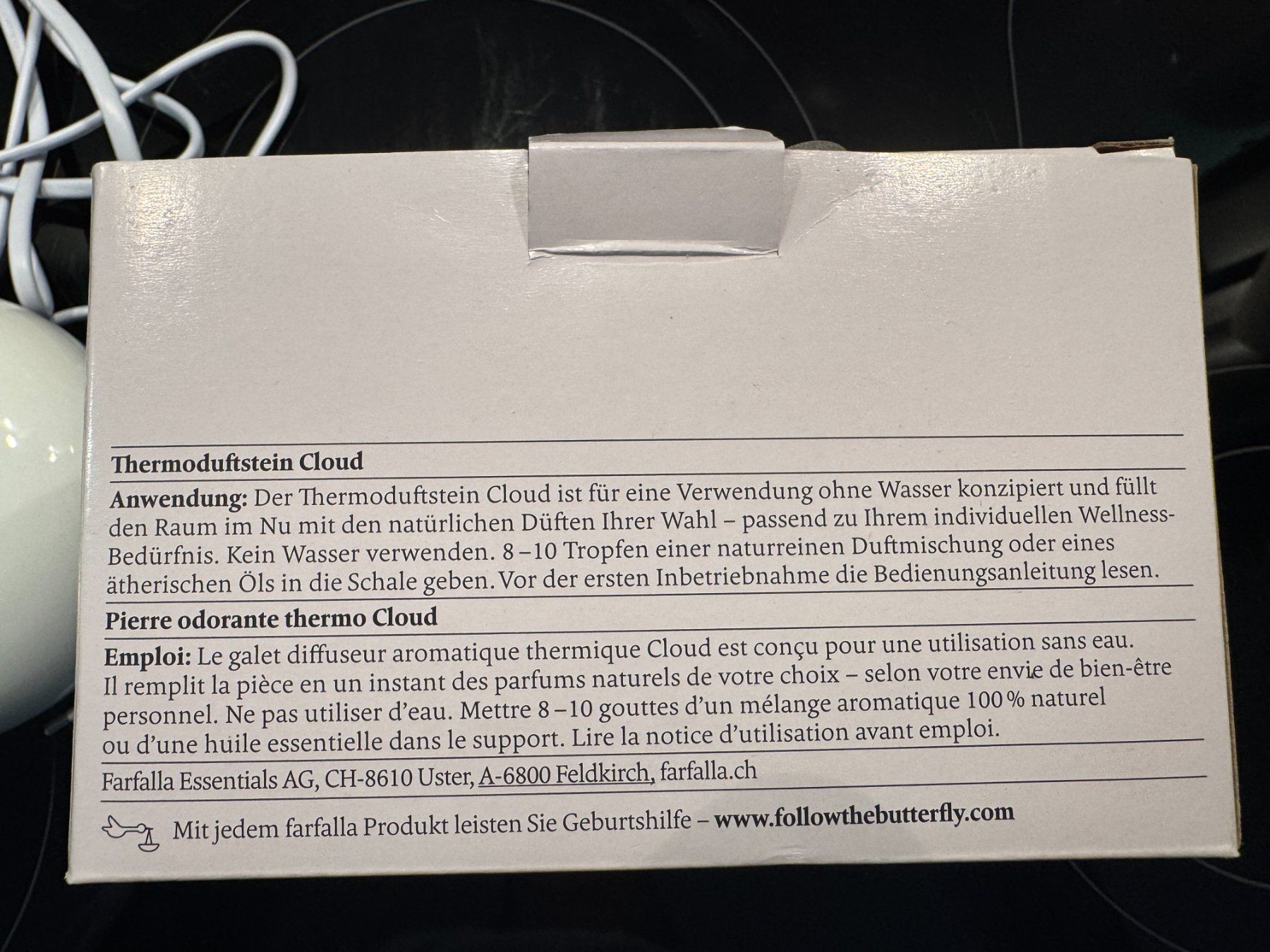 Farfalla Diffusori di oli essenziali: Farfalla Thermoduftstein Cloud weiss in Originalverpackung – Nuovo e nell'imballaggio originale da Thun venduto da Chris3600 2