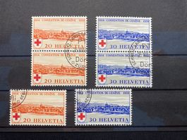 1939 / 75 Jahre Rotes Kreuz / Einzel + Paar gestempelt