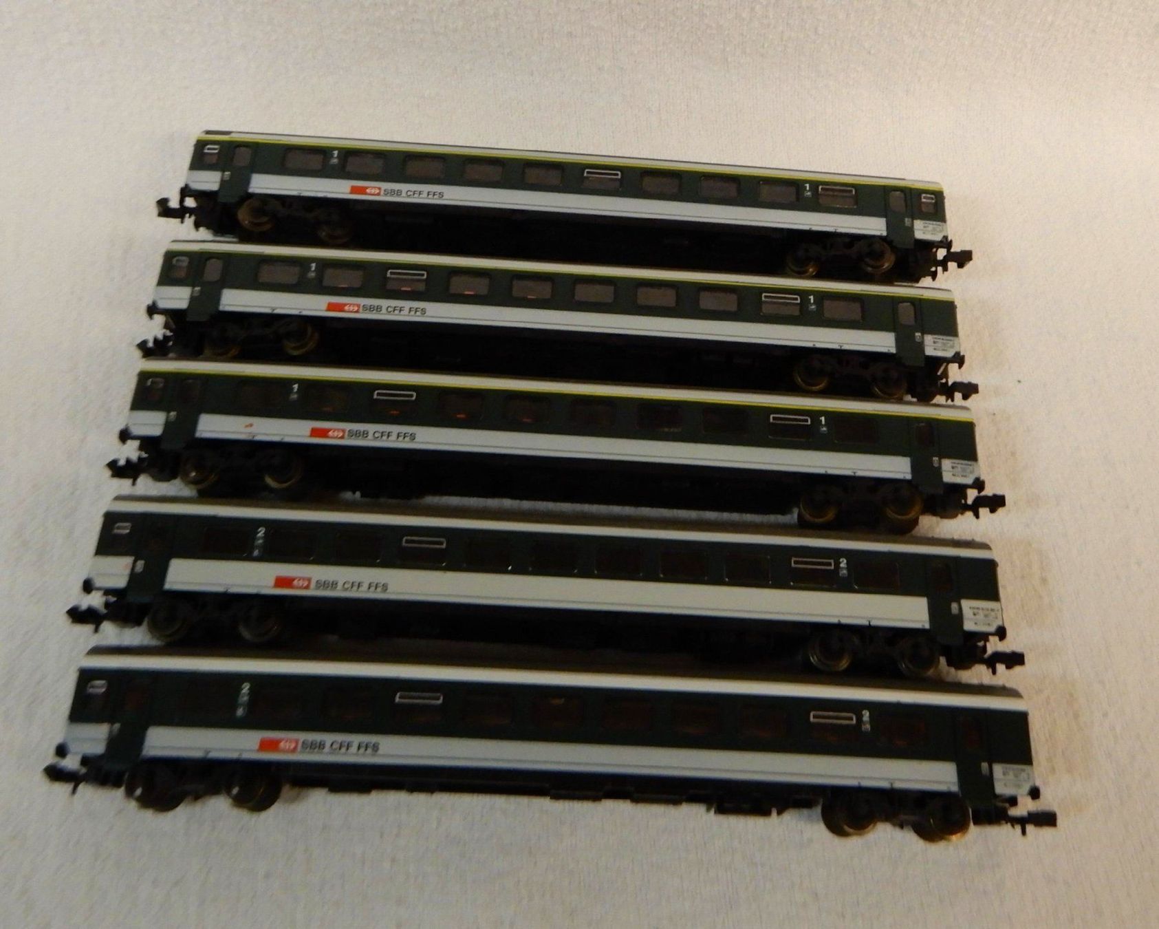 Roco Modelleisenbahnen: 5 Roco SBB Wagen Spur N – Gebraucht aus Rupperswil von Ropi03