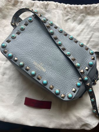 Valentino Garavani Tasche, Rockstud graues Leder