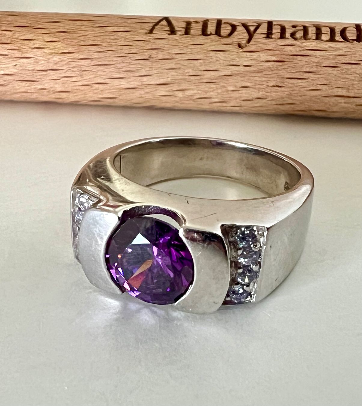 Anelli: Statementring Silber 925 mit grossem Ametrin und Zirkonia – Usato da Ruswil venduto da artbyhand 4