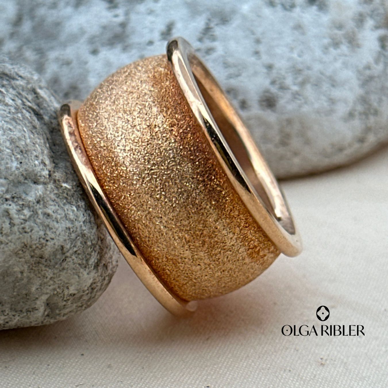 Olga Ribler Ringe: Edelstahl Statement  Ring rosevergoldet Grösse 58 – Neu (gemäss Beschreibung) aus Luzern von Schmuckoutlet 2
