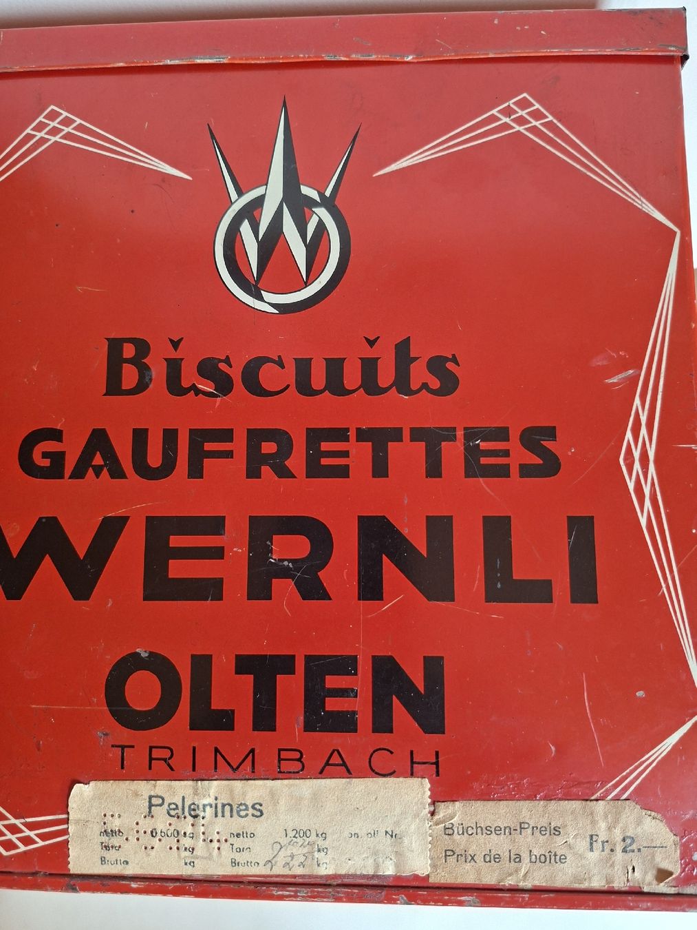 Barattoli: Antike Biscuits Blech Dose – Usato da Schwanden Sigrisw venduto da len_9yqg 2