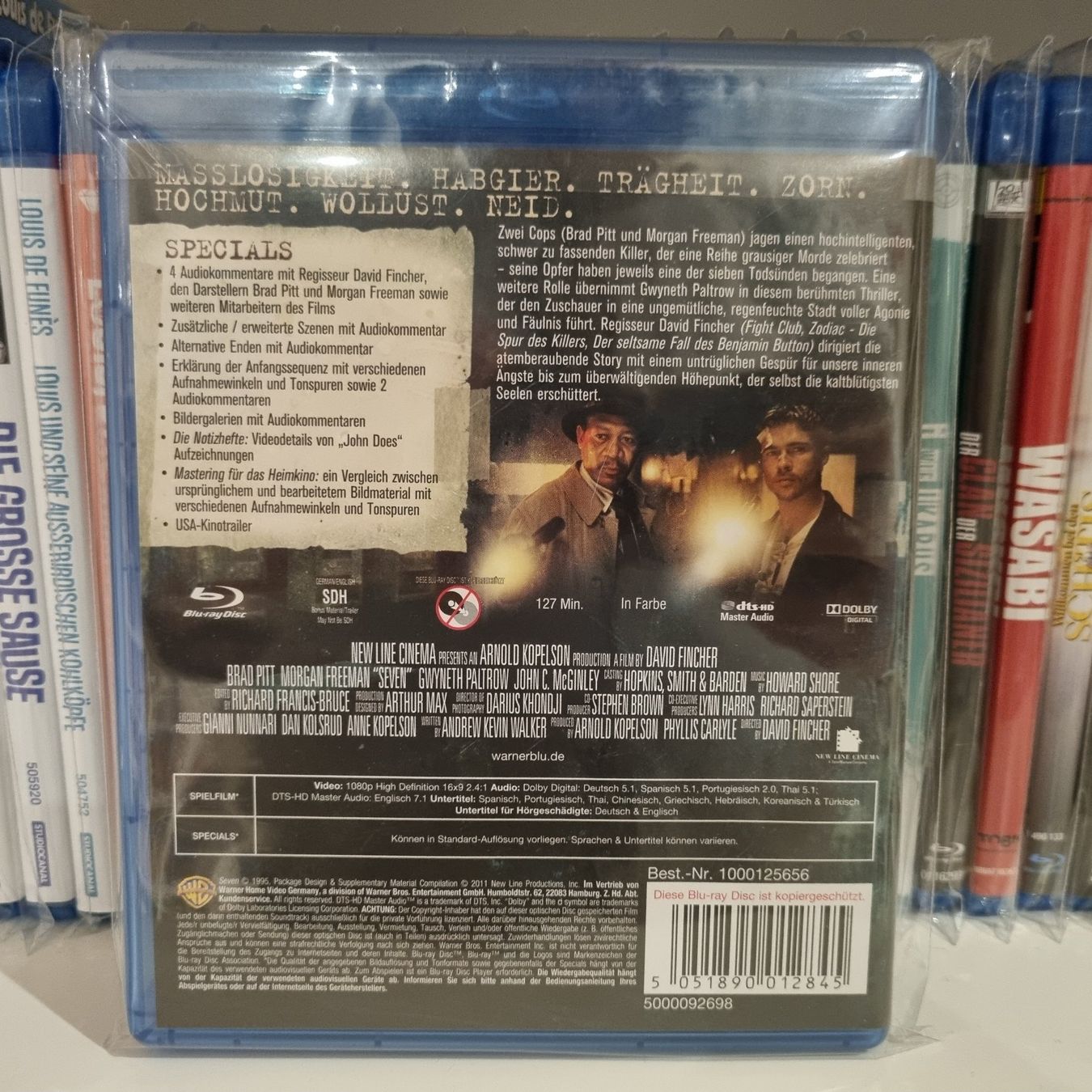 Alle DVDs: Blu-ray "Sieben" mit Brad Pitt, Morgan Freeman, Thriller – Neu (gemäss Beschreibung) aus Bremgarten AG von  1