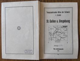 Ältere Landkarte 1:25 000 st Gallen + Umgebung 1944 wie neu