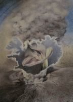 Bild Zeichnung Island Vulkan Kunst