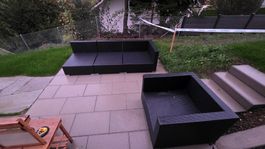 Gartenlounge Rattan schwarz mit Polstern gebraucht