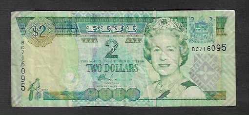 Banknoten: Fiji  2  Dollars  Gebraucht – Gebraucht aus Gordola von coinsandnotes
