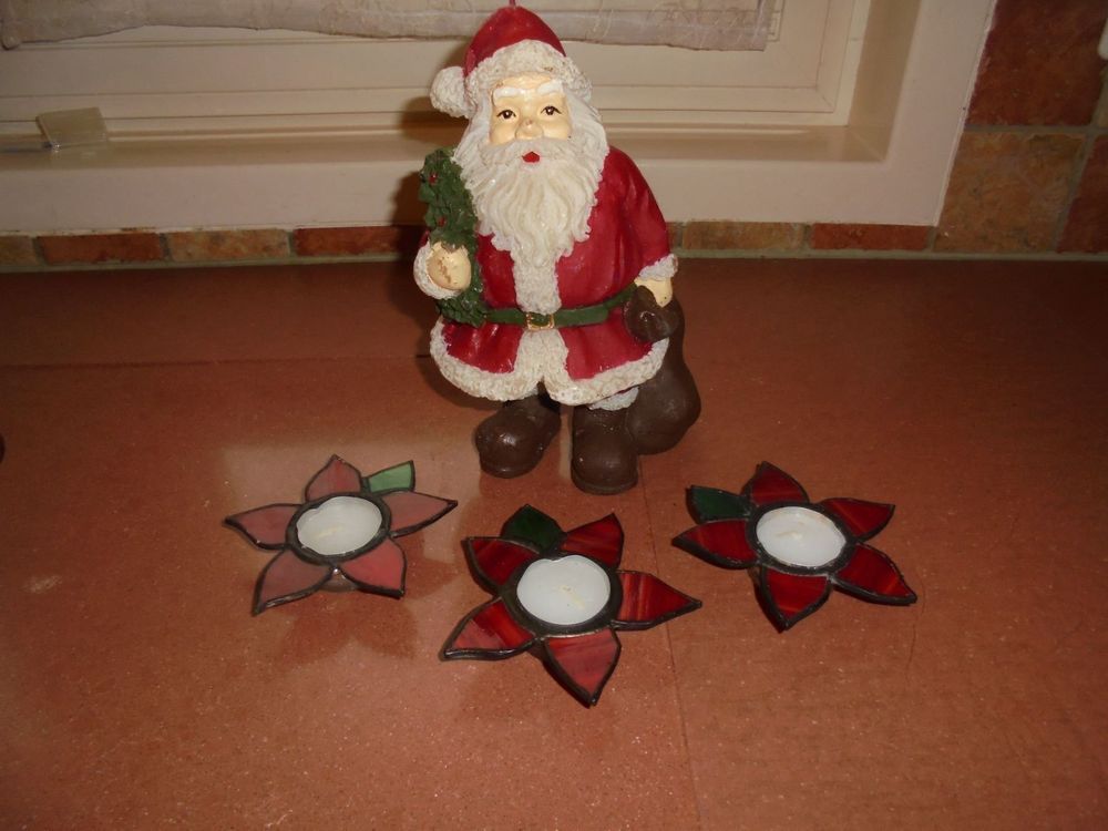Bougie Père Noël + 3 bougeoirs | Kaufen auf
