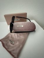 Sonnenbrille Miu Miu oval schwarz mit Etui und Box