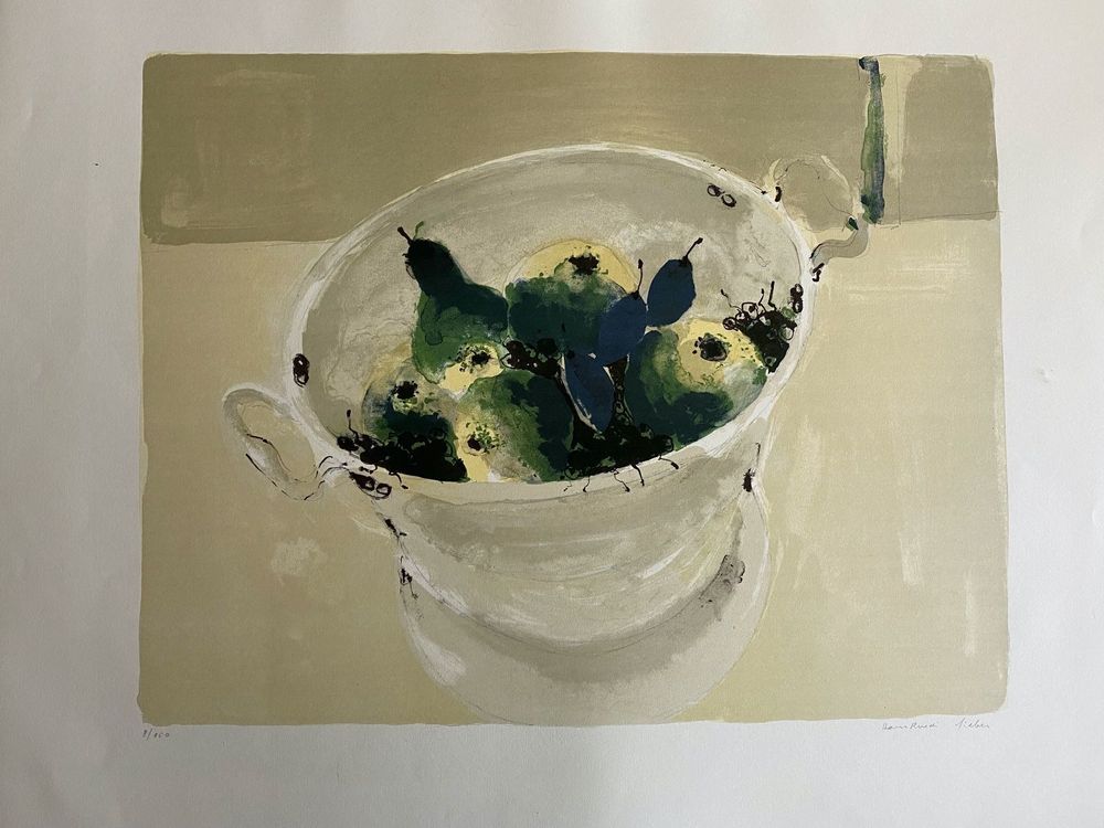 Hans Rudi Sieber, Grosse Lithografie mit Früchten sehr schön | Kaufen ...