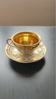 Elegante Vintage Teetasse mit Untertasse, Golddekor, Top!