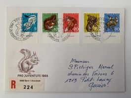 Pro Juventute 1966 ET mit Tabs auf französisch.