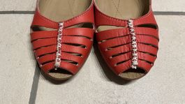 Andrea Conti Ballerinas rot Leder Grösse 39 wie NEU