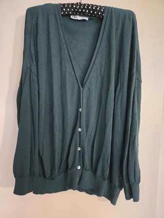 Zara Long-Strickjacke in Türkis, L