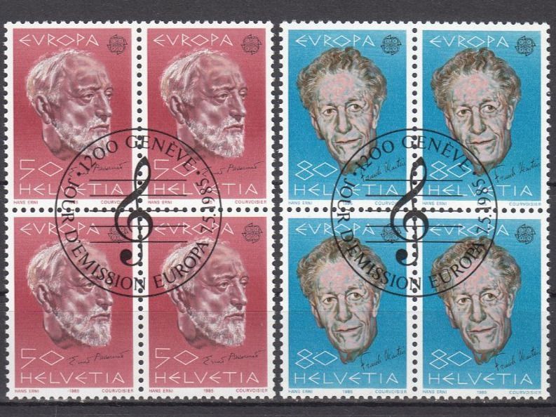 Alle Briefmarken: SBK 715 - 716 im 4er-Block mit ET – Gebraucht aus Bürglen TG von StampGraf