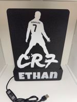 Lightbox lampe led RGB CR7 CRISTIANO RONALDO PERSONALISE