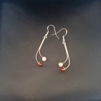 Elegante 925 Silber Ohrringe mit Amber & Perle