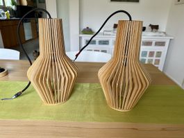 2 Ideal Lux Pendelleuchten Holz, top Zustand