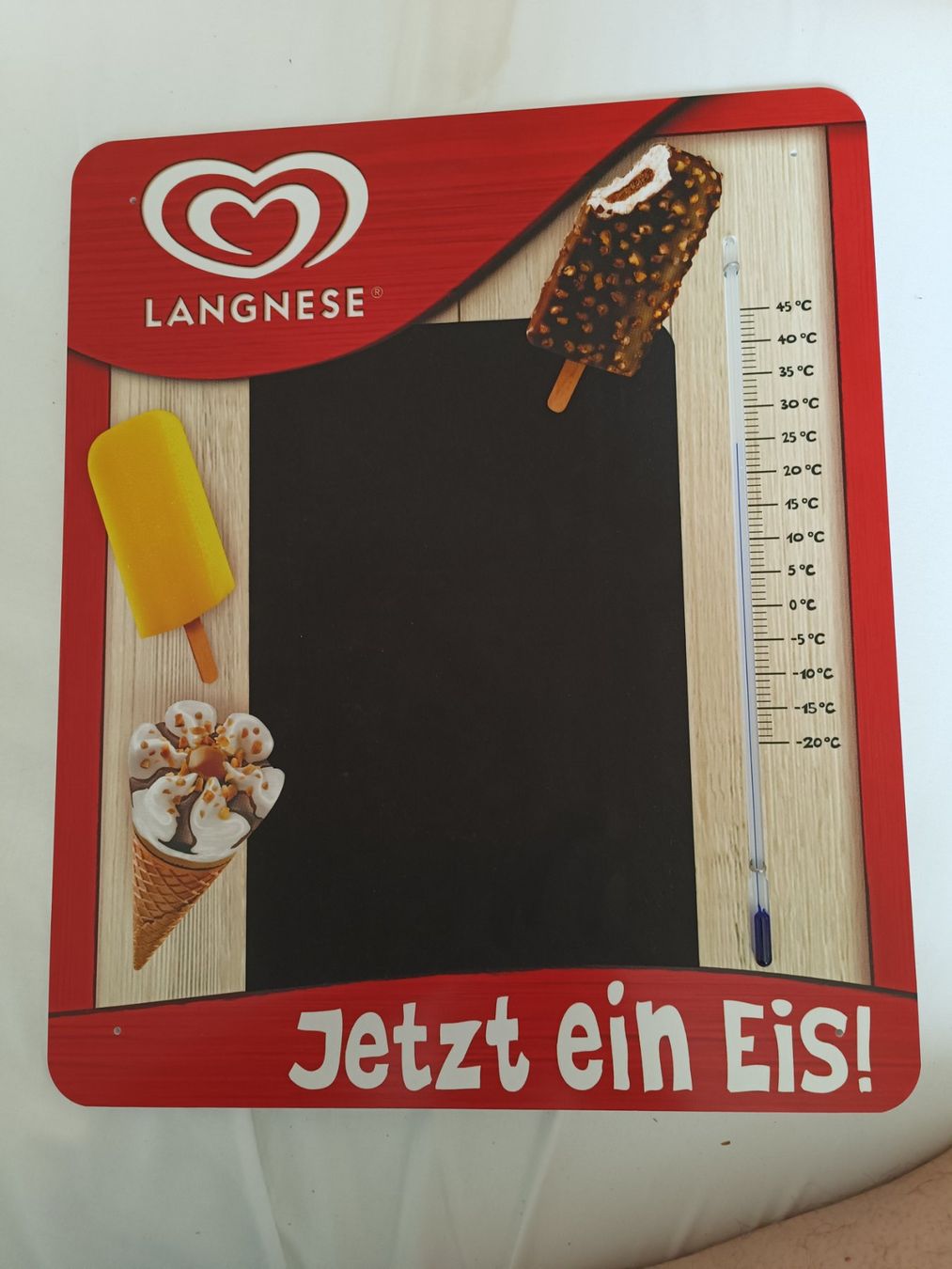 Schilder: Alte Werbe Tafel / Langnese - Jetzt ein Eis mit Thermometer – Gebraucht aus Brugg AG von Ente015