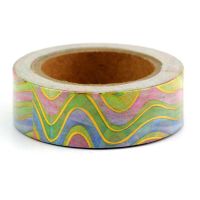 Washi Tape godfolierte Wellen in Pasteltönen