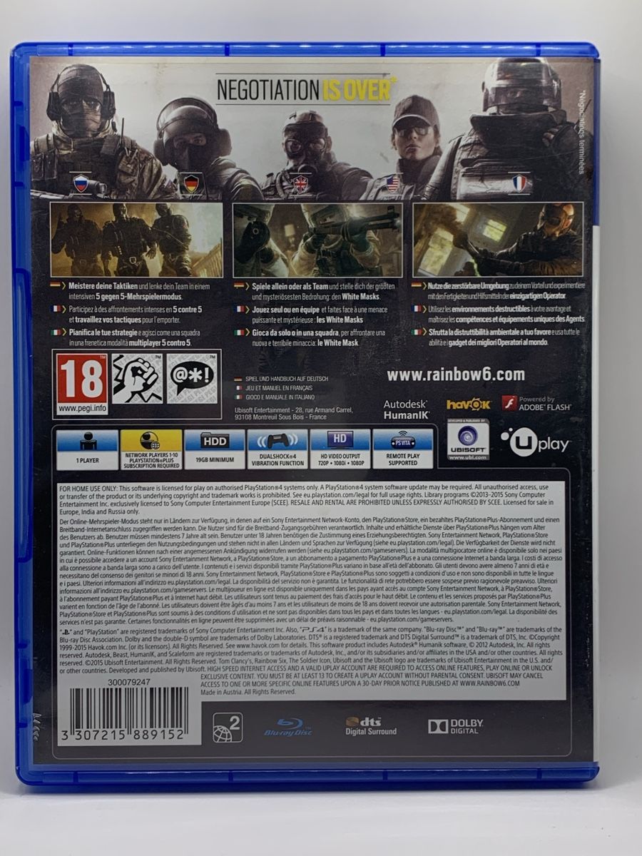 Sony Spiele: Tom Clancy's Rainbow Six Siege - PS4 – Gebraucht aus Ostermundigen von RG-Collector 1