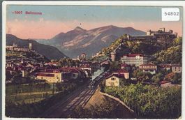 Bellinzona - Dampfzug - Litho