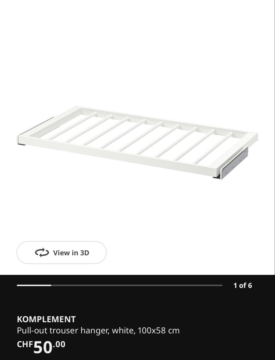 Ikea Armadi: IKEA pull-out trousers hanger PAX white – Usato da Luzern venduto da ric_x8ls 1